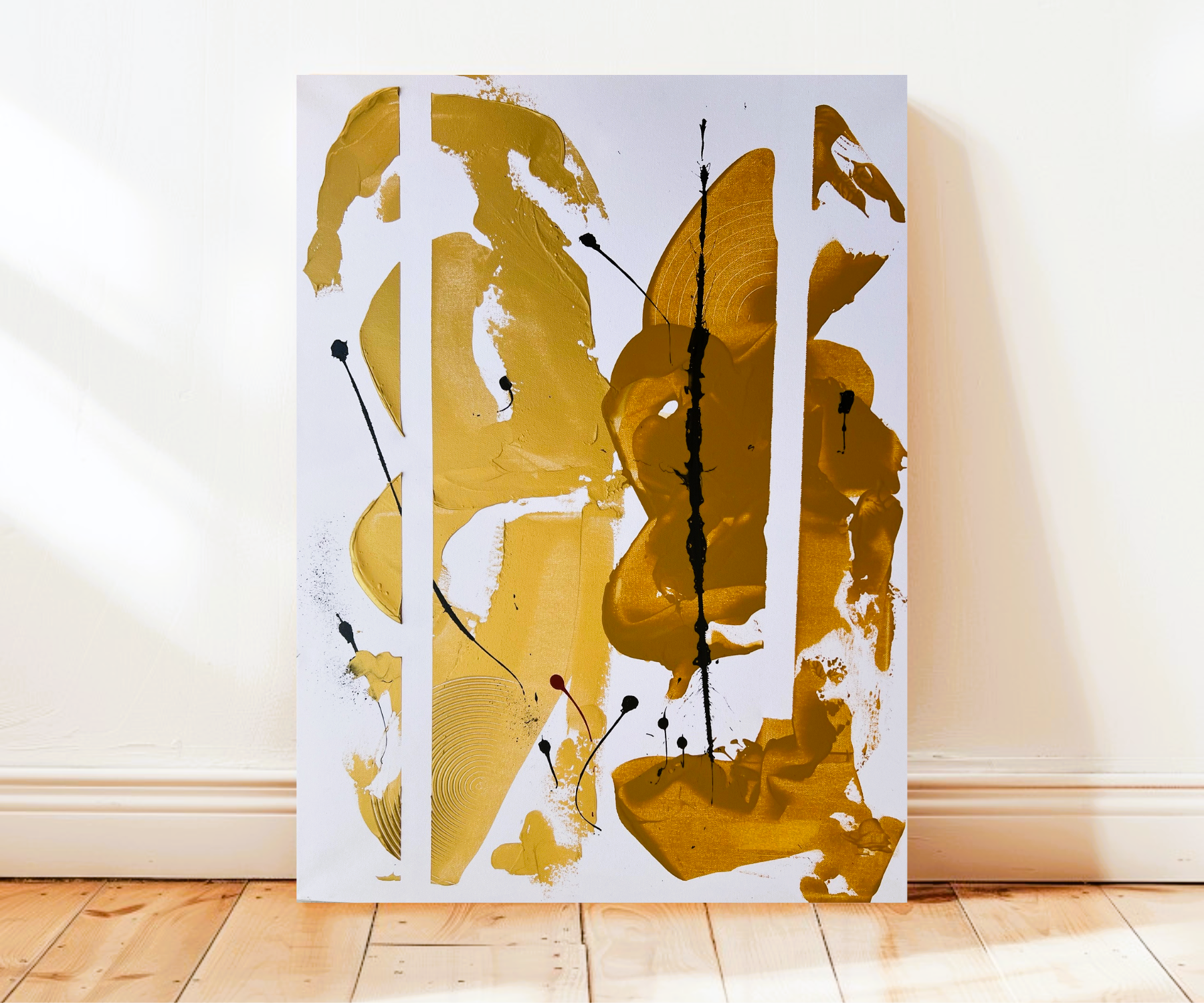Tableau Peinture acrylique or et bronze