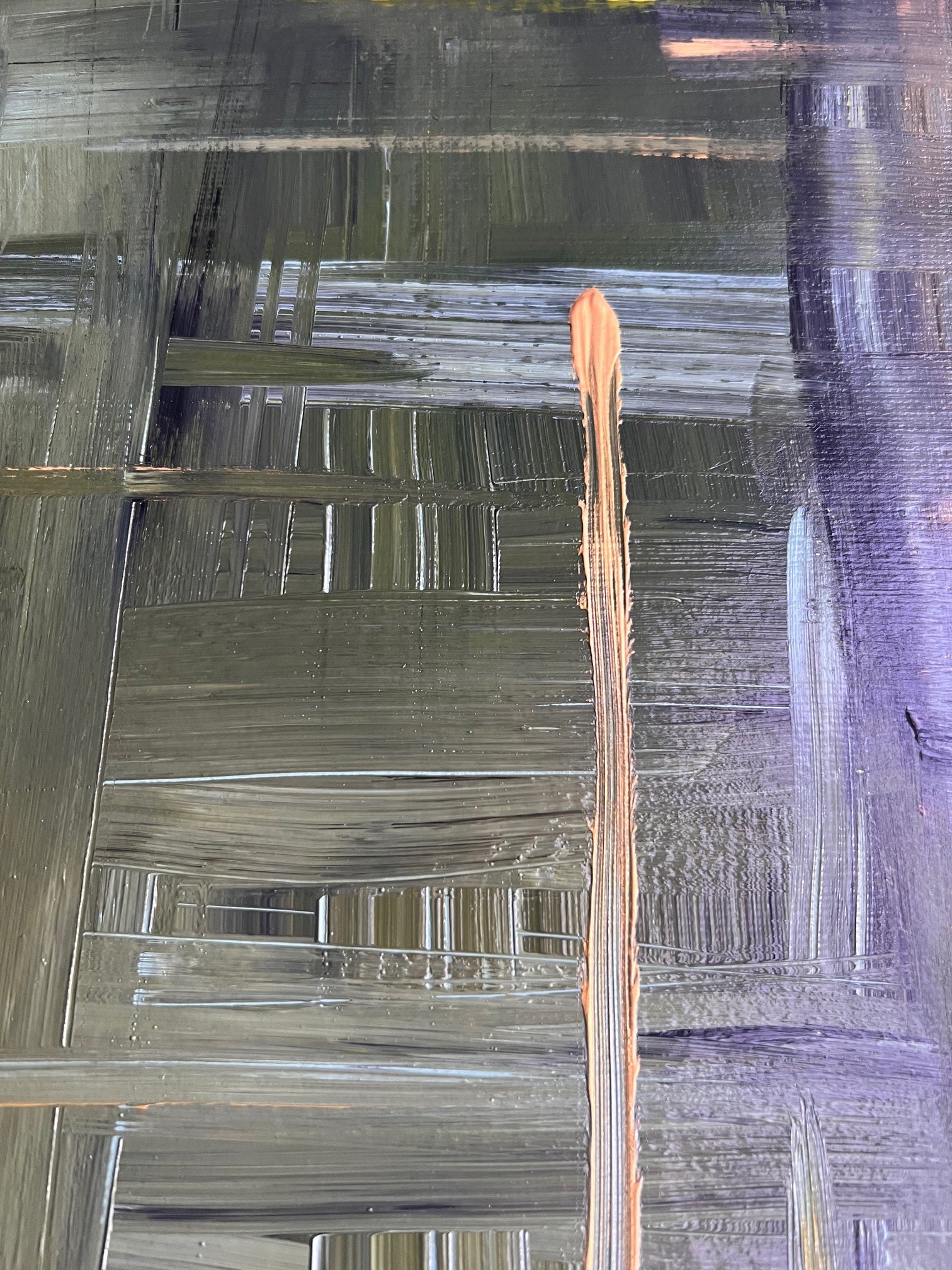 peinture moderne sur papier en relief vert sauge et noir 