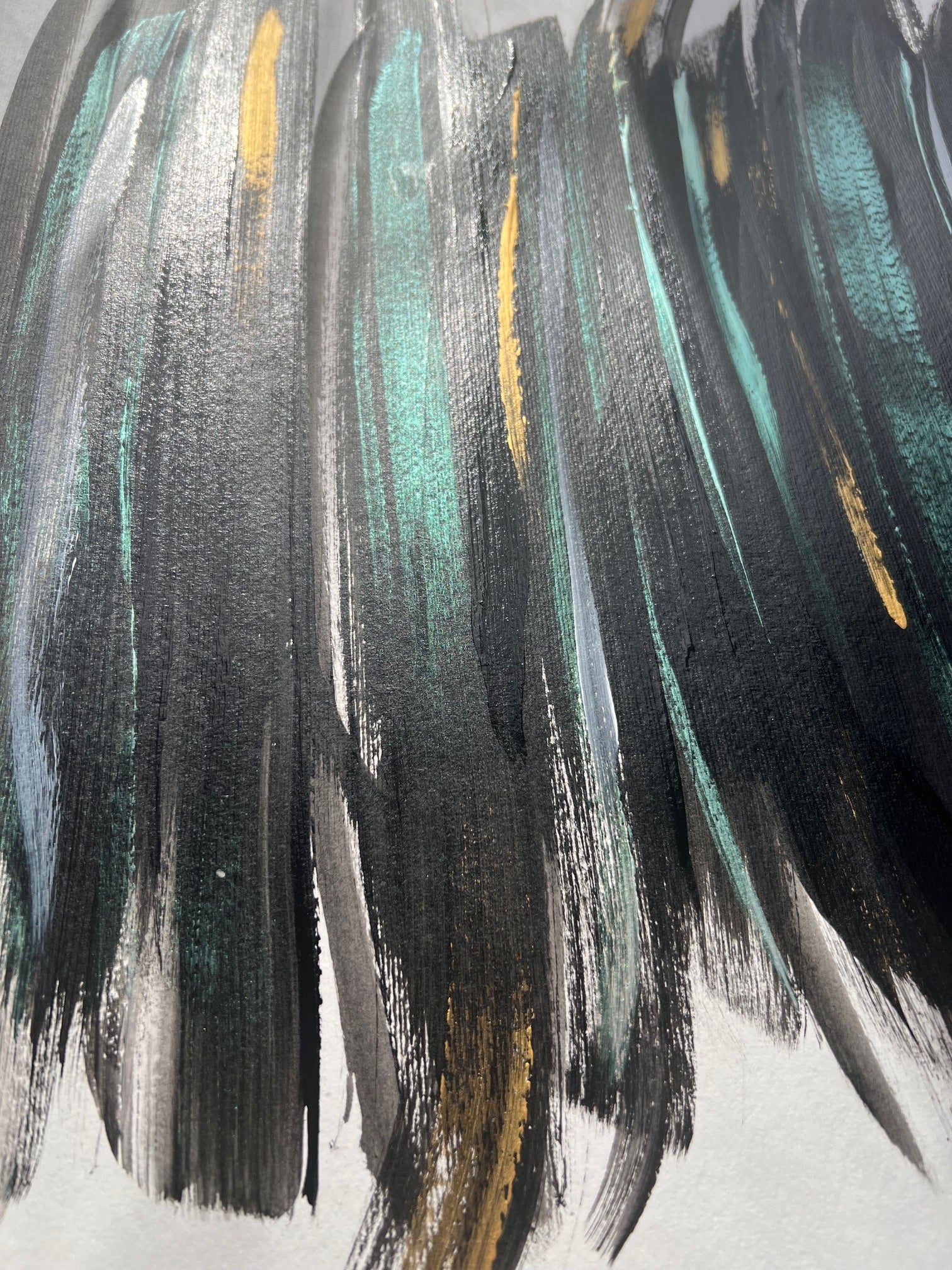 peinture  moderne sur papier peinte à la main et unique - Biacha 