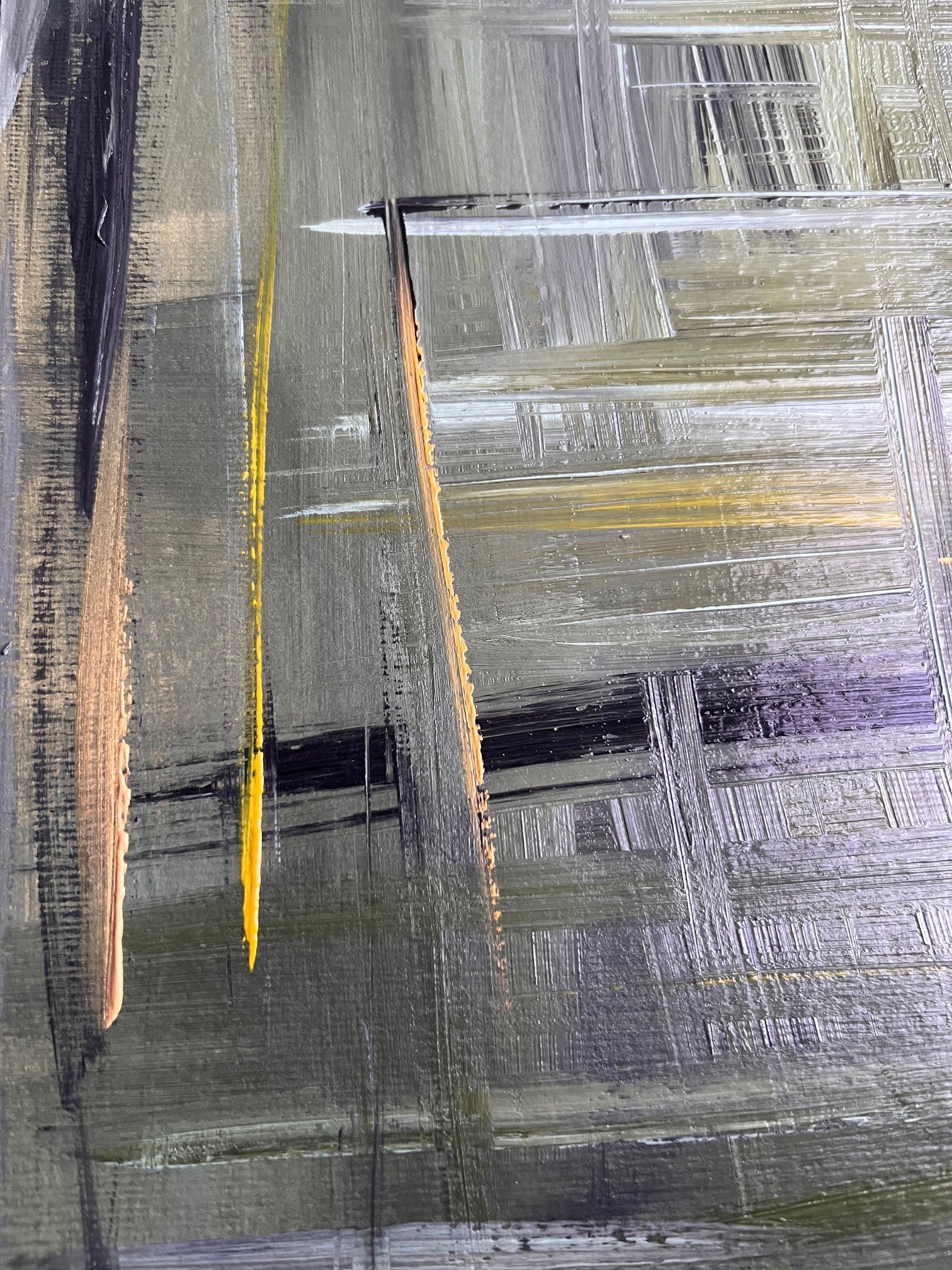 peinture moderne sur papier peint  à la main  vert sauge et vert foncé  Biacha 