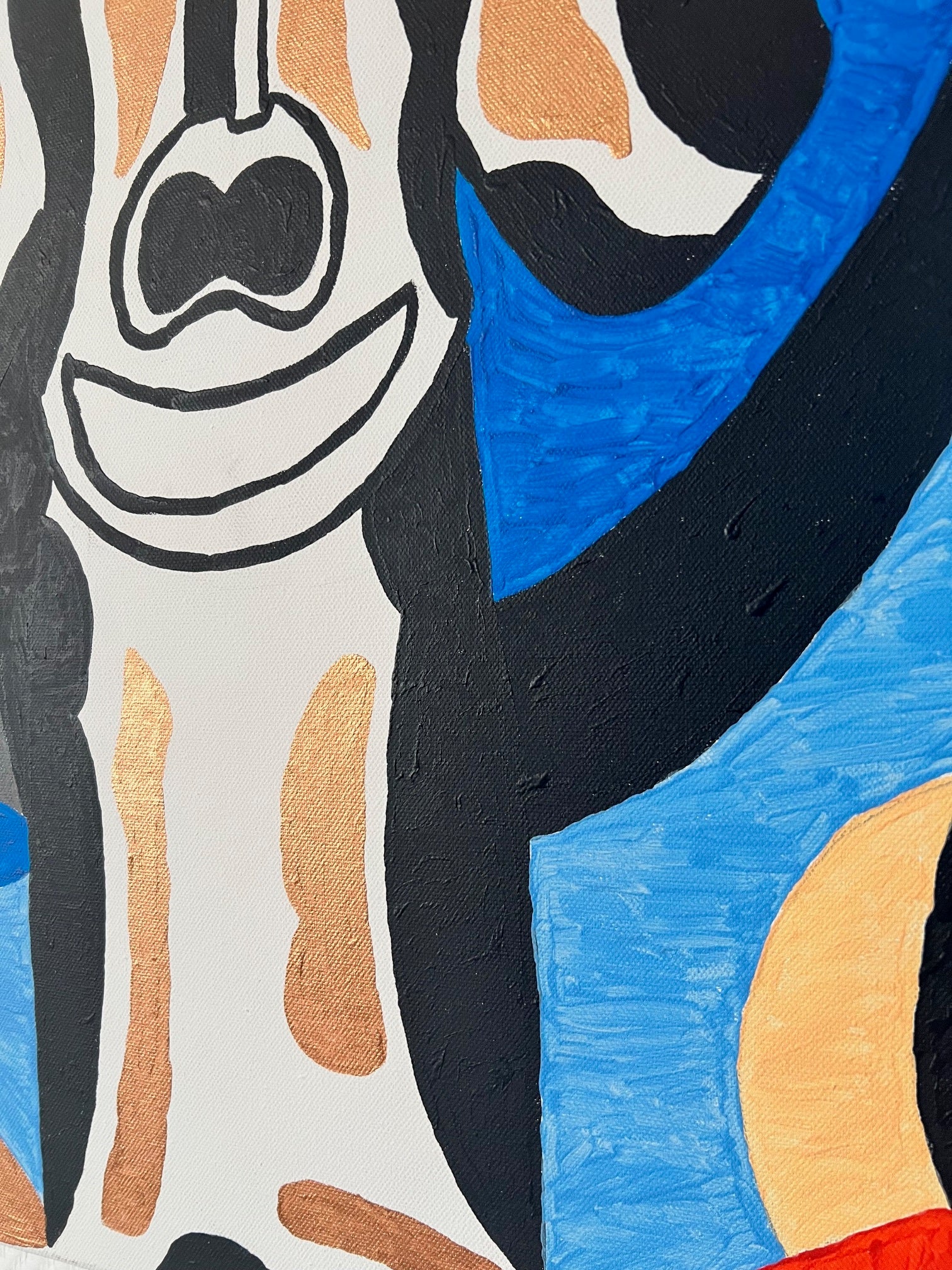 peinture  moderne sur toile  portrait de chien 