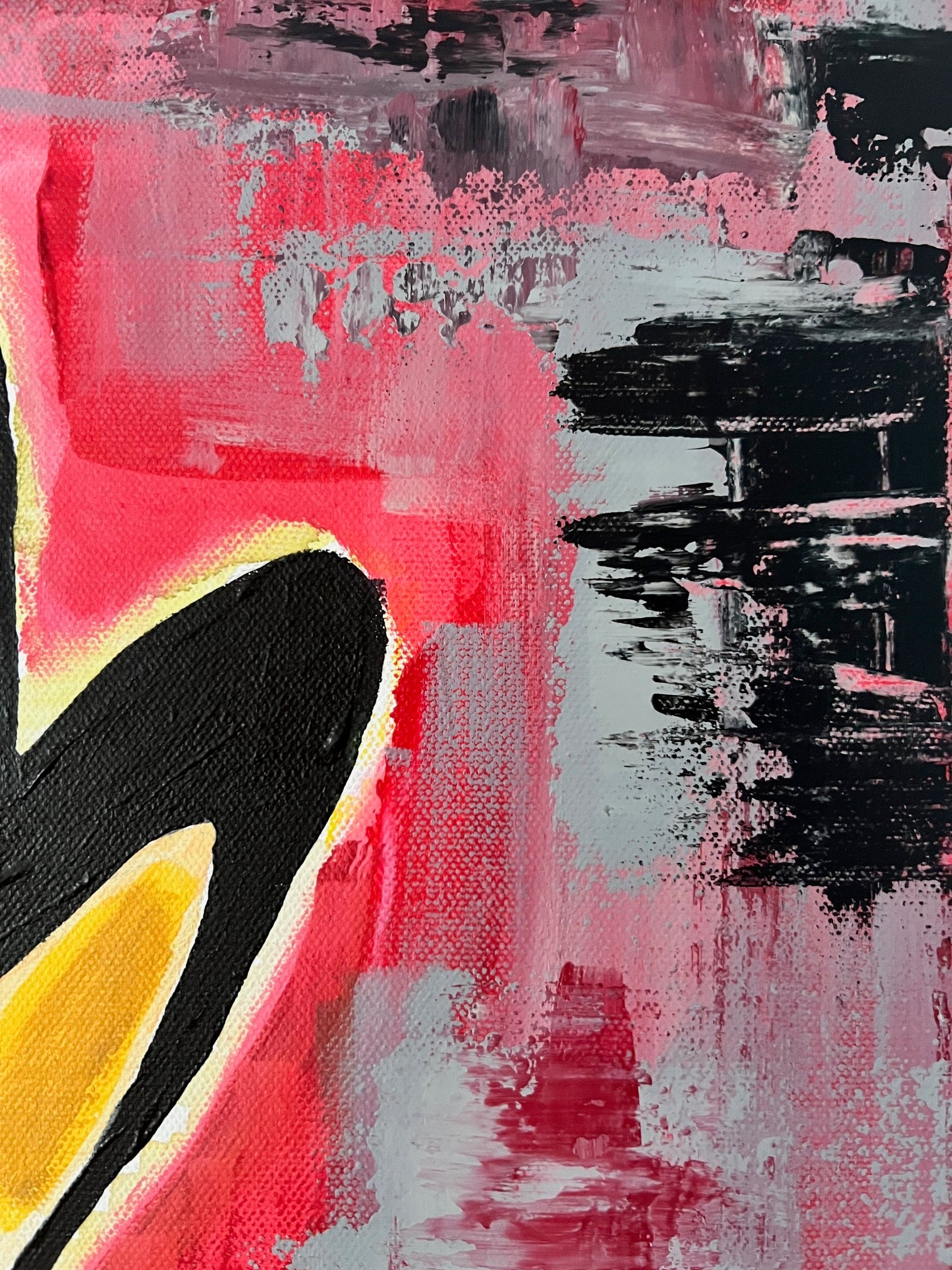 peinture moderne sur toile rouge et noir 