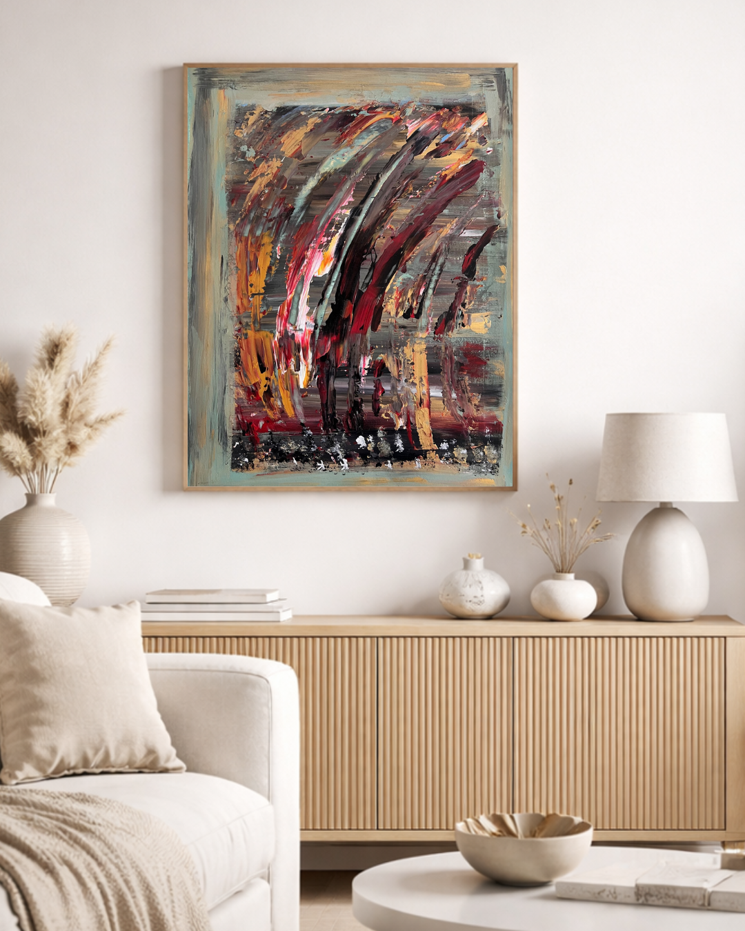 peinture sur papier 70x50 tableau  sur papier unique 