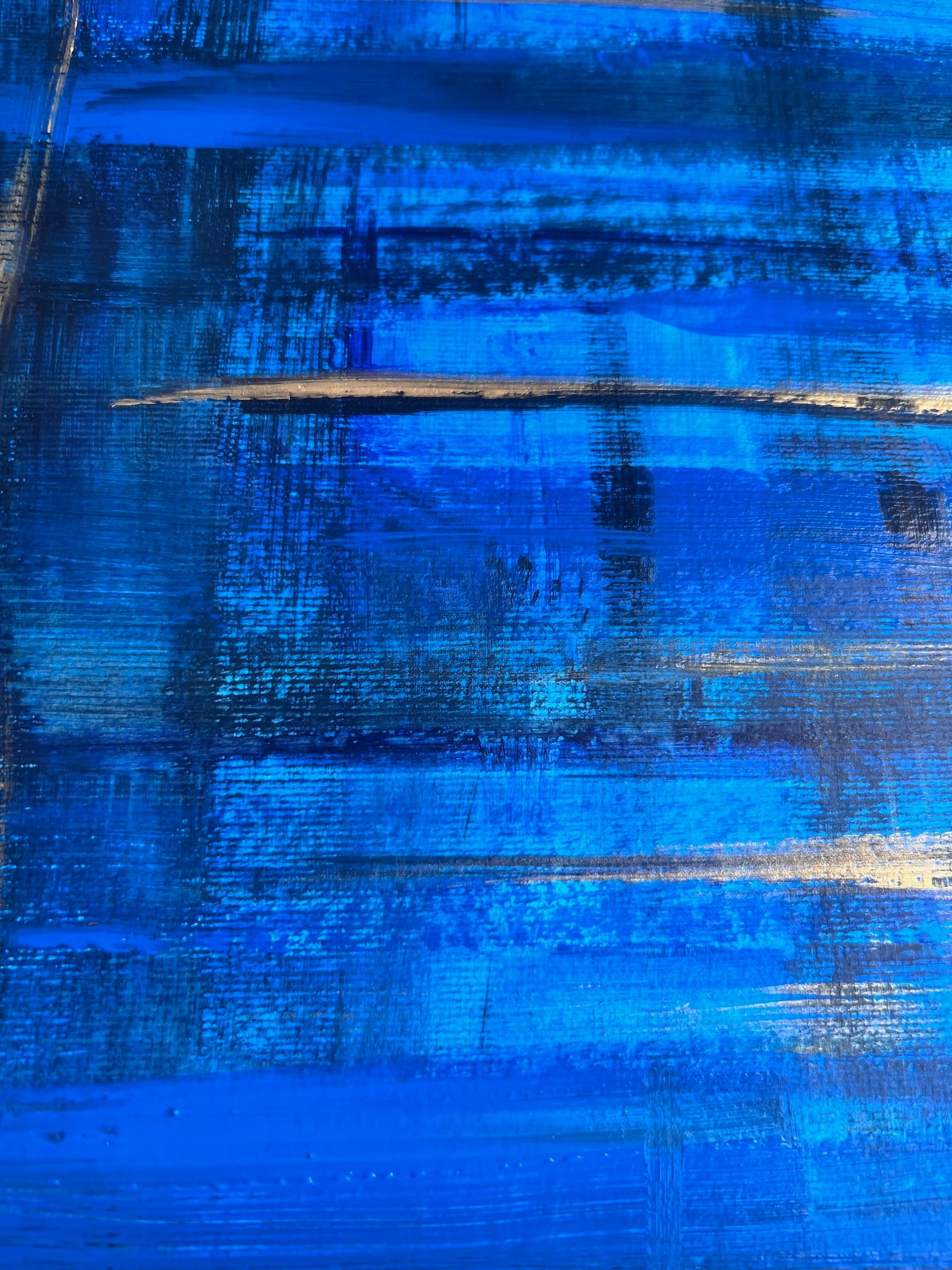 peinture sur papier bleu et noir  Biacha 