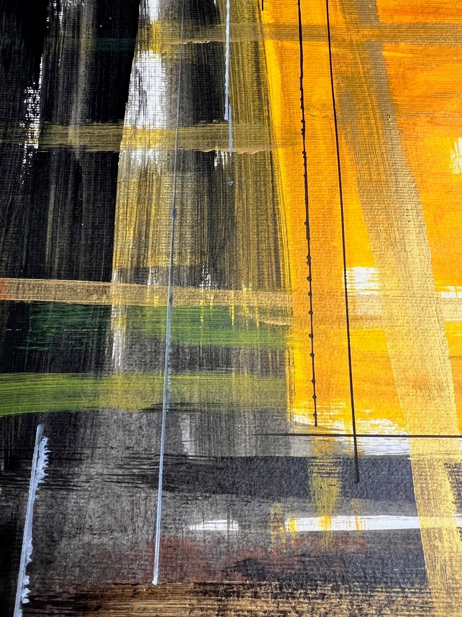 peinture papier couleur jaune et noir unique Biacha