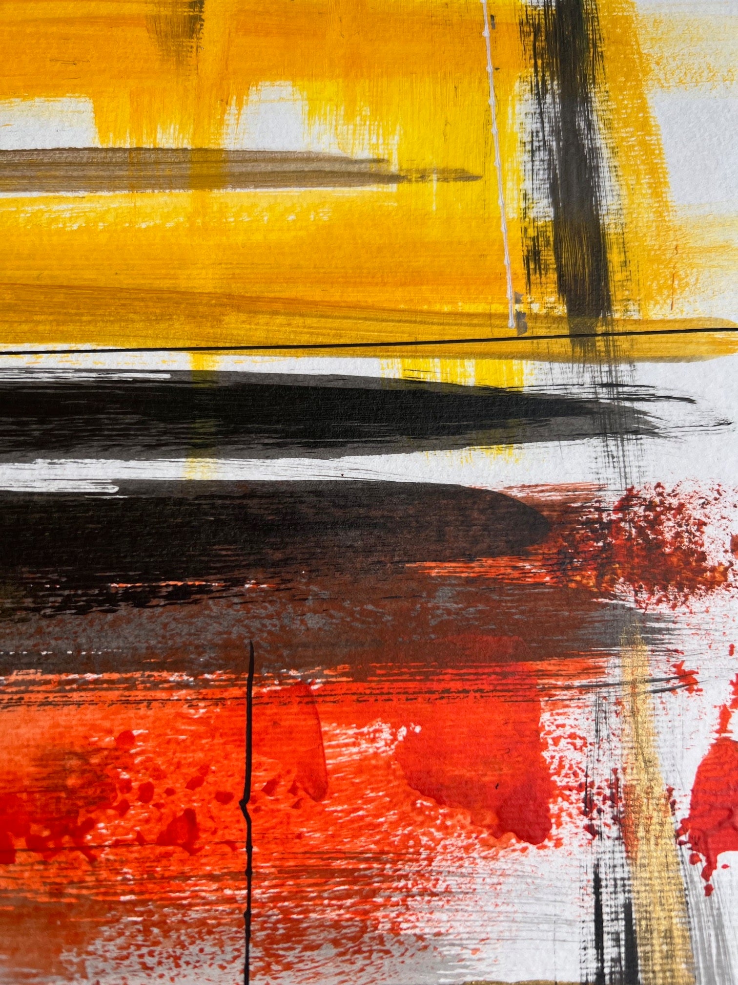 peinture sur papier moderne jaune et noir 