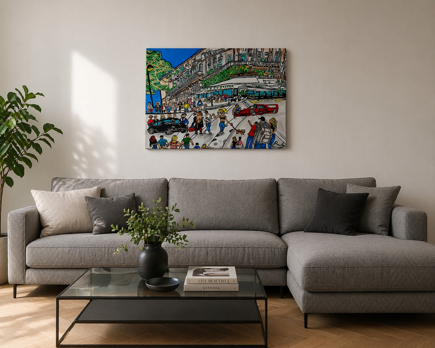 peinture  sur toile  rue de Paris 