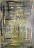 peinture unique  sur papier vert noir or Biacha Artiste 
