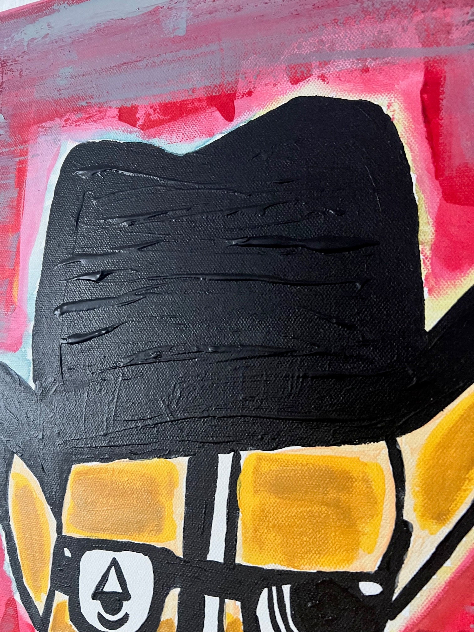 personnage moderne  unique sur toile peint à la main 