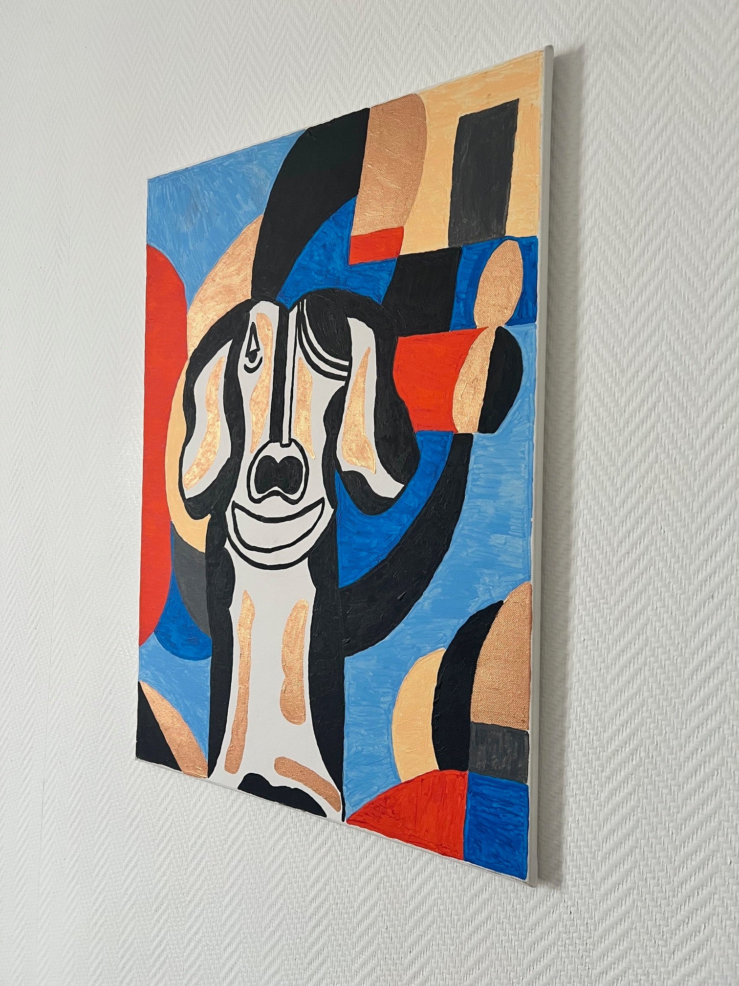 portrait de chien  à la mer  avec le soleil  