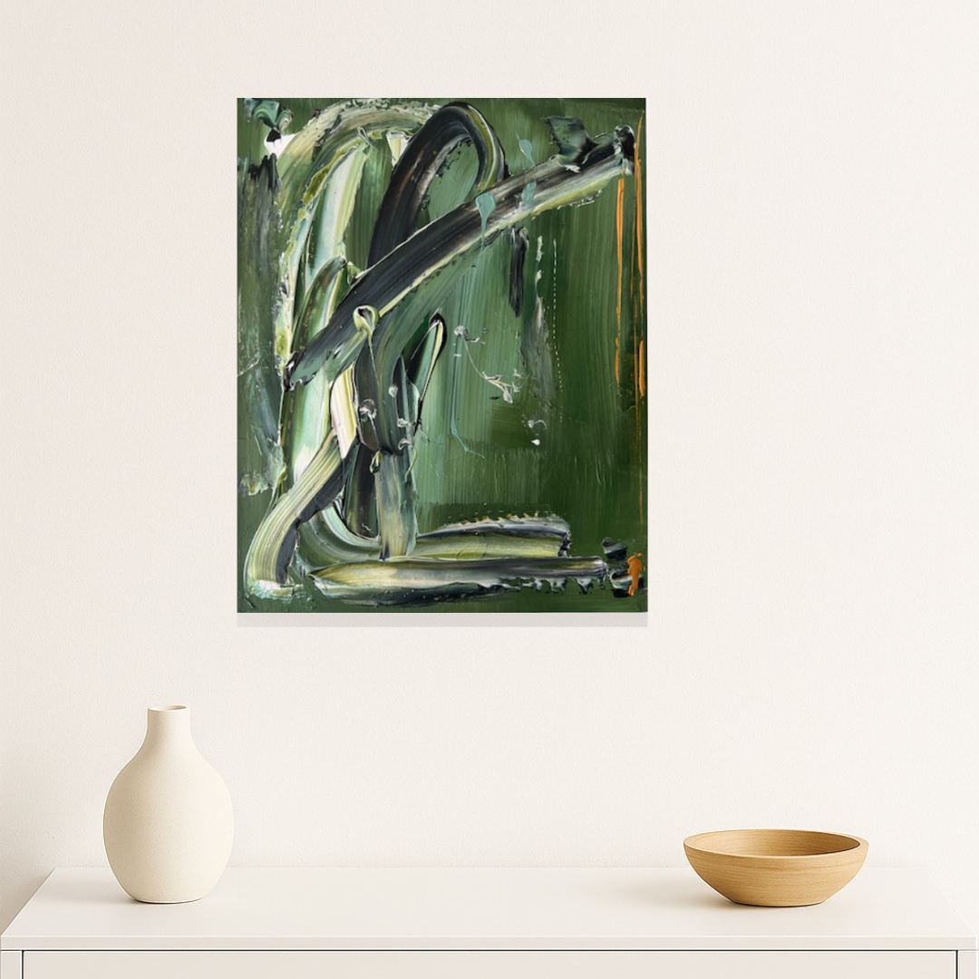 Tableau abstrait fait main exprimant l’harmonie des couleurs, peinture moderne pour décoration murale apaisante.