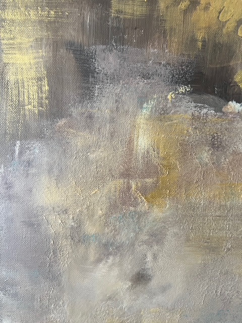 Tableau mural tendance et moderne, peinture abstraite faite main avec reliefs subtils et teintes harmonieuses.