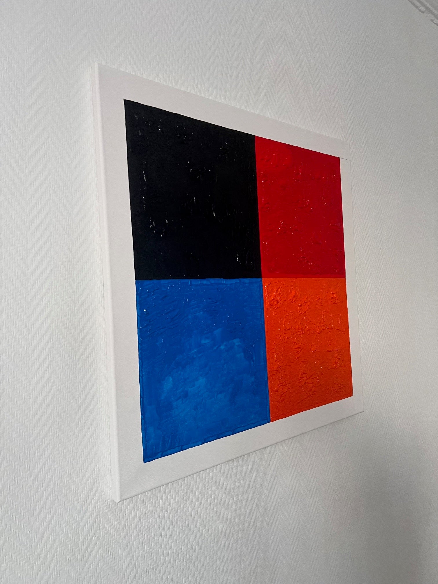 tableau abstrait damier unique sur toile peintre acrylique 