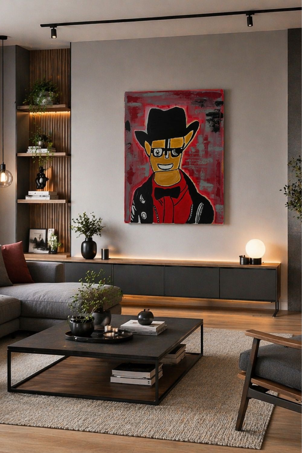 tableau  abstrait  fait à  la main  sur toile 