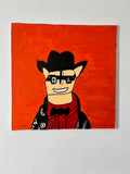 Tableau abstrait fait main personnage Biacha
