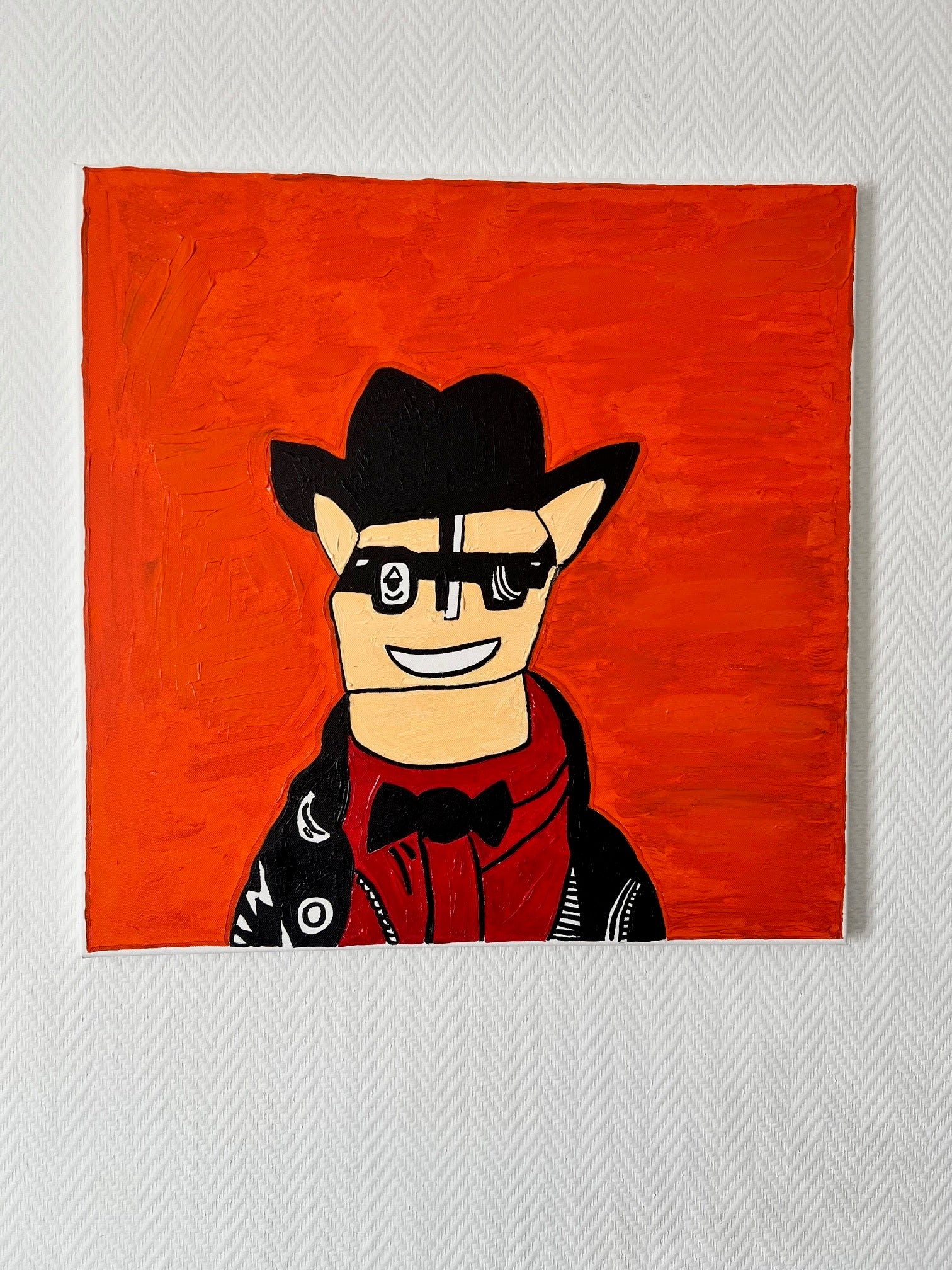Tableau abstrait fait main personnage Biacha