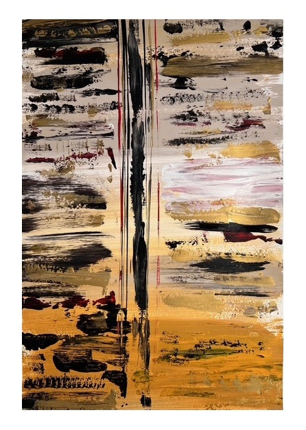 tableau abstrait fait main sur  papier 