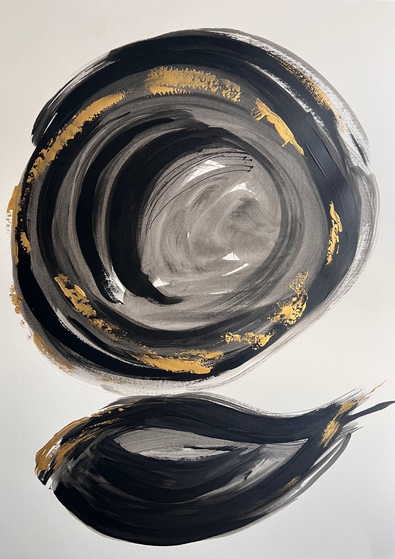 tableau abstrait peint à la main 