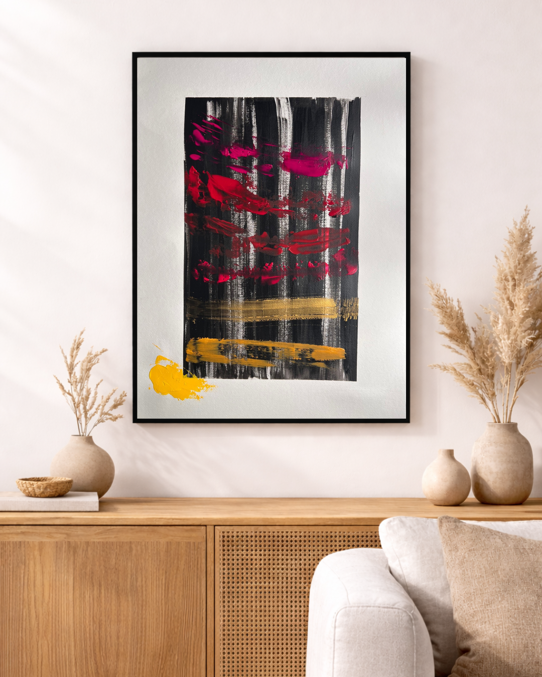 tableau abstrait  peint à la main sur papier épais 400g