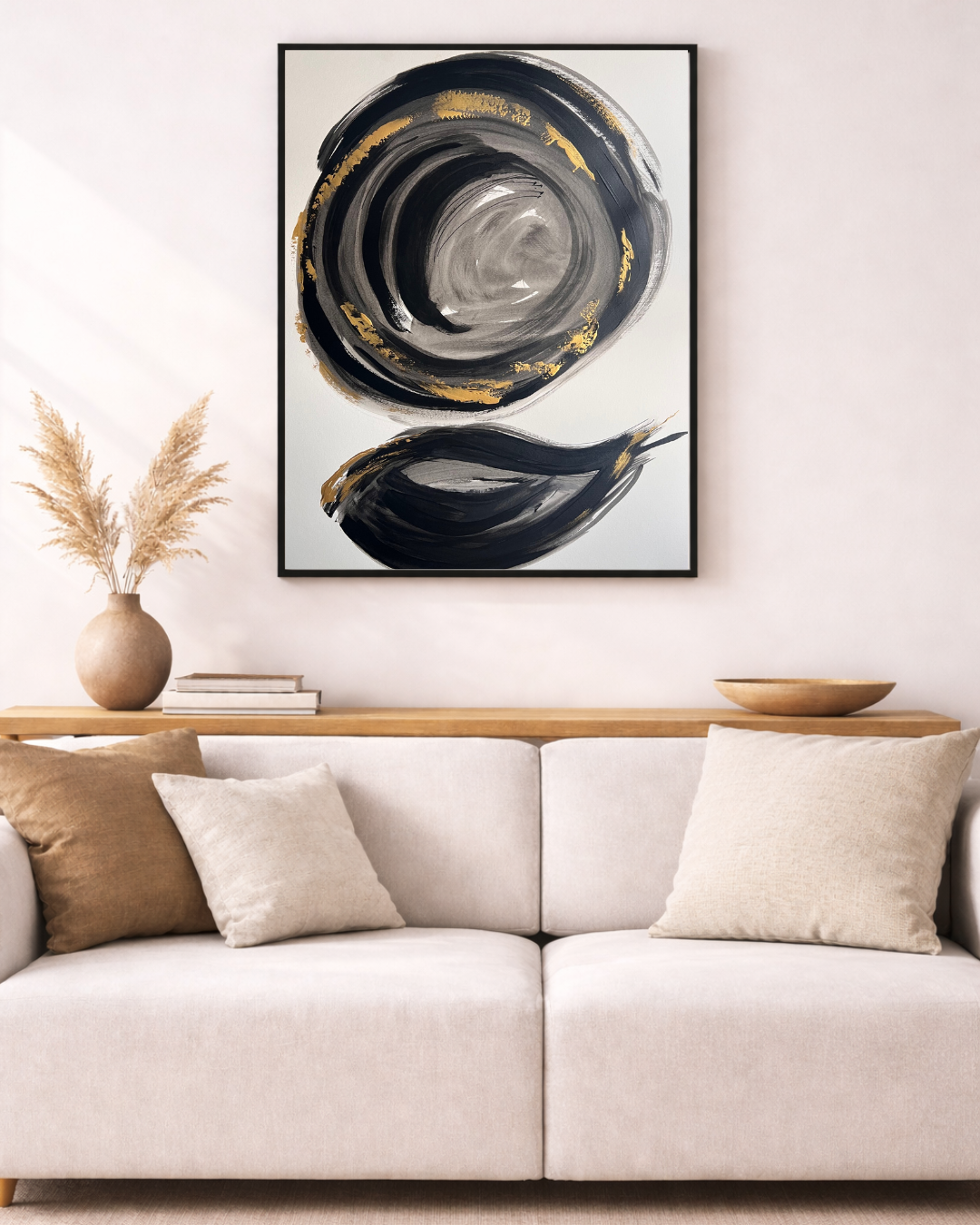 tableau abstrait sur papier unique  peint à la main 