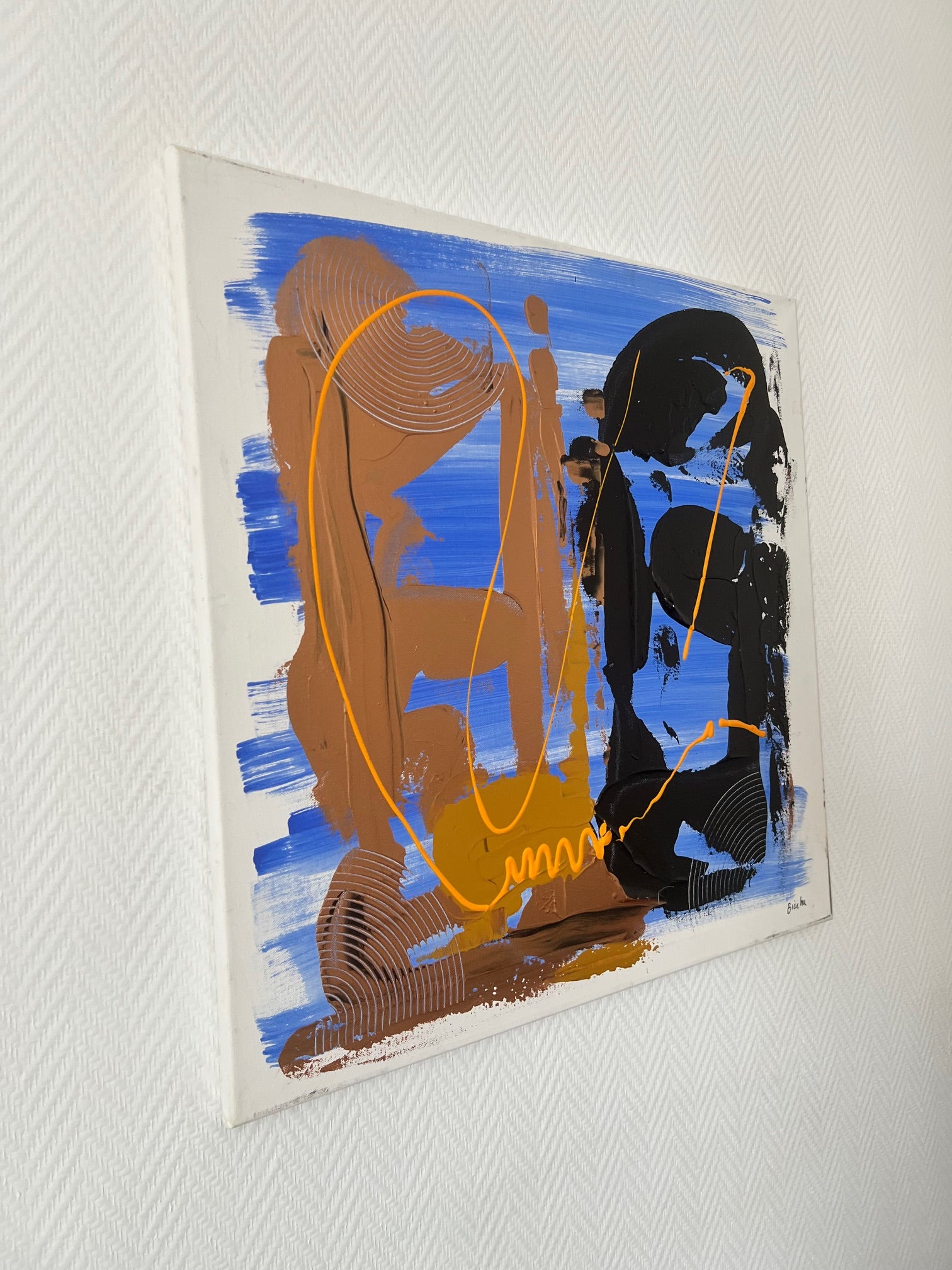 tableau abstrait sur toile pour salon moderne 