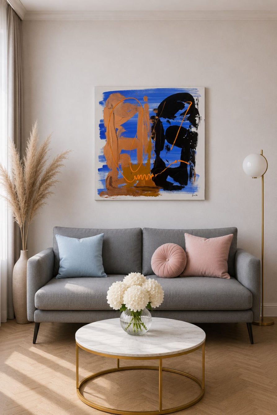 tableau abstrait  sur toile  pour salon  