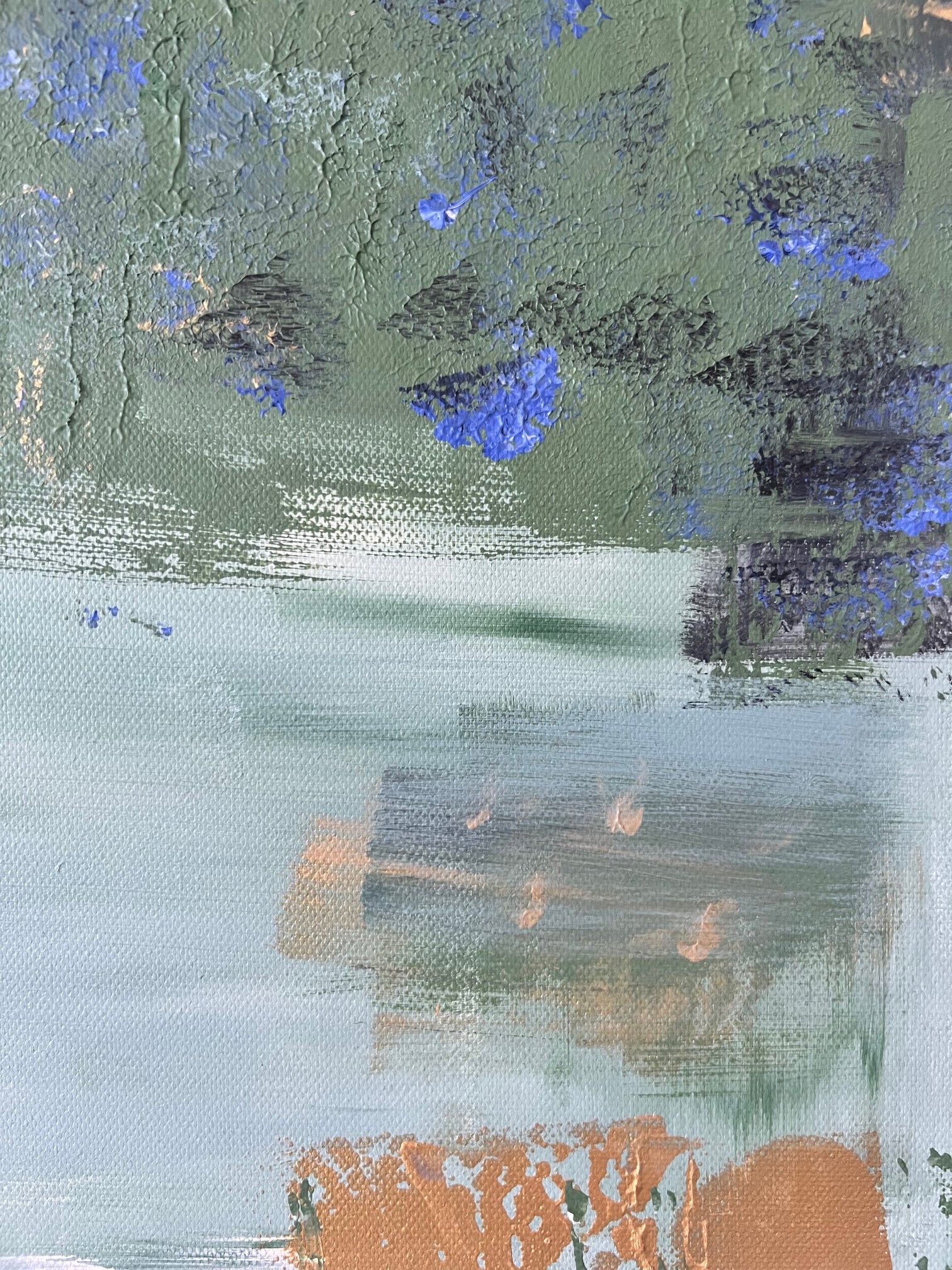 tableau en relief  fait main vert sauge