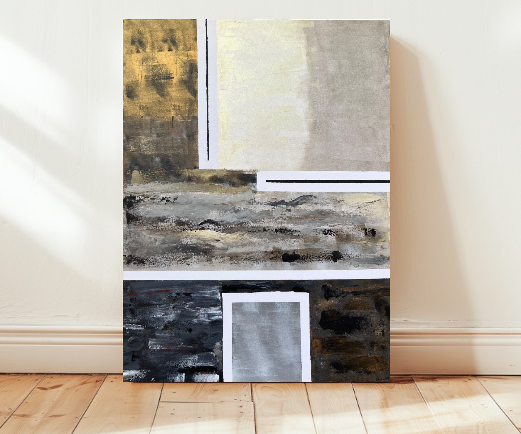 Tableau peinture fait main  "Équilibre Graphique"