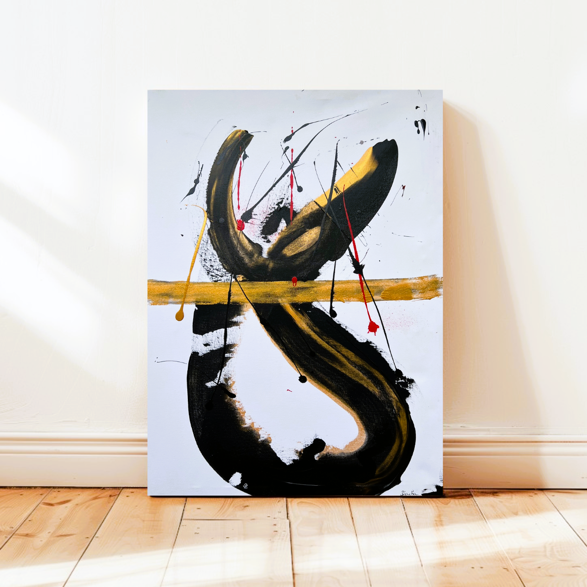 Tableau fait main  or et noir – œuvre unique sur toile
