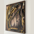 Tableau moderne unique marron en relief 
