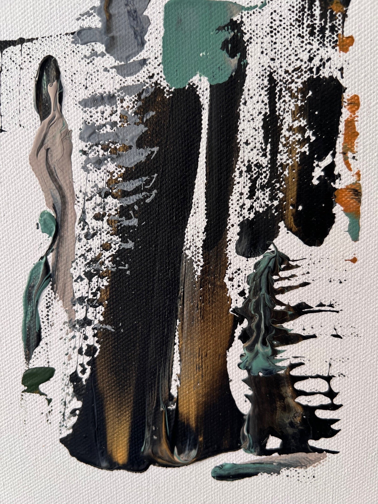 tableau création abstraite contemporaine nuances gris or Biacha