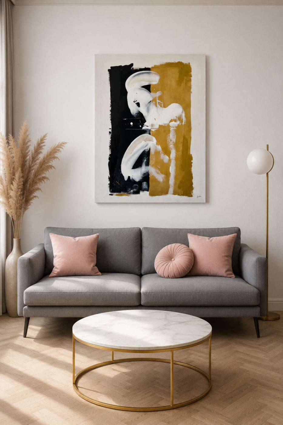 tableau  or et noir sur toile  fait main 