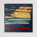Tableau peinture  acrylique fait main unique or  et bleu