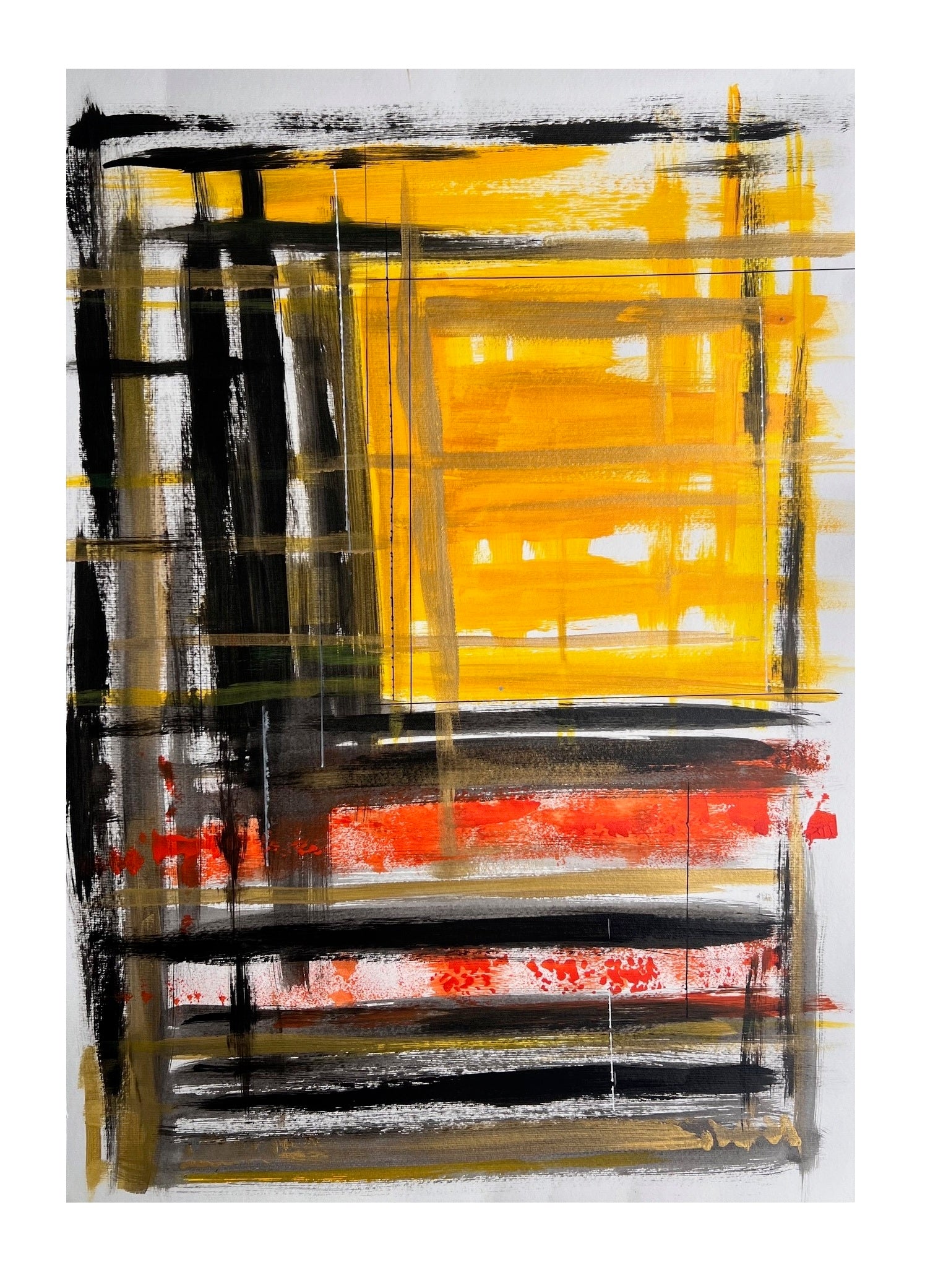 tableau sur papier à vendre  taille  70x50 cm - Biacha artiste peintre 