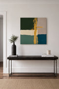 tableau  sur toile  vert sauge et or Biacha 