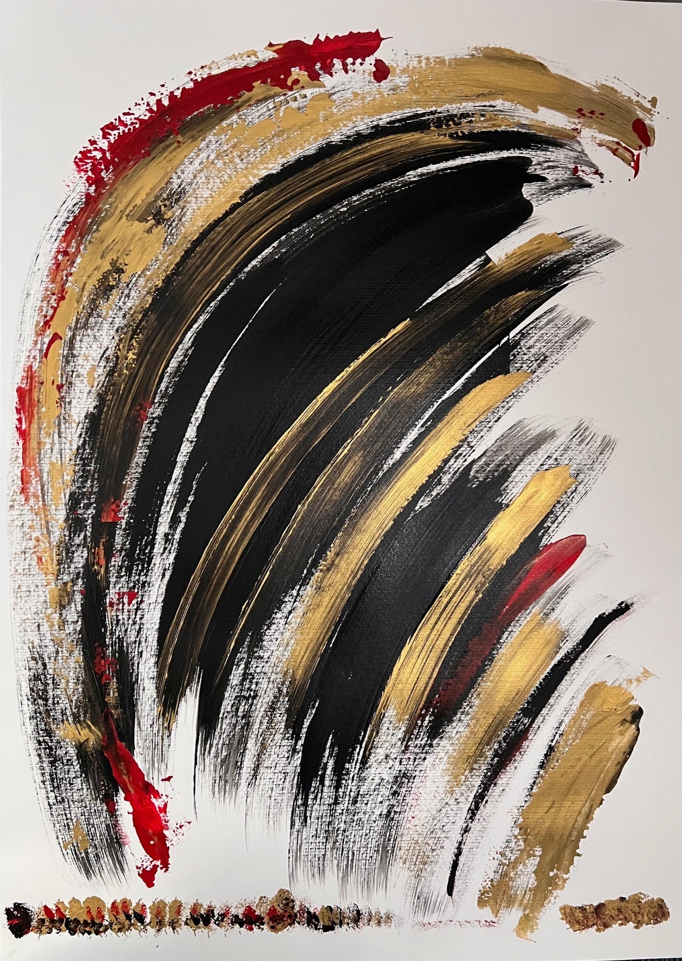 tableau abstrait peint à la main unique sur papier 70x50 cm